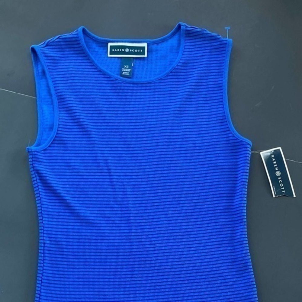 Karen Scott Blue Sleeveless Top